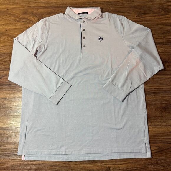 Greyson Clothiers Men's Long Sleeve Polo Shirt Collared XXL Gray Golf Casual - Picture 1 of 9